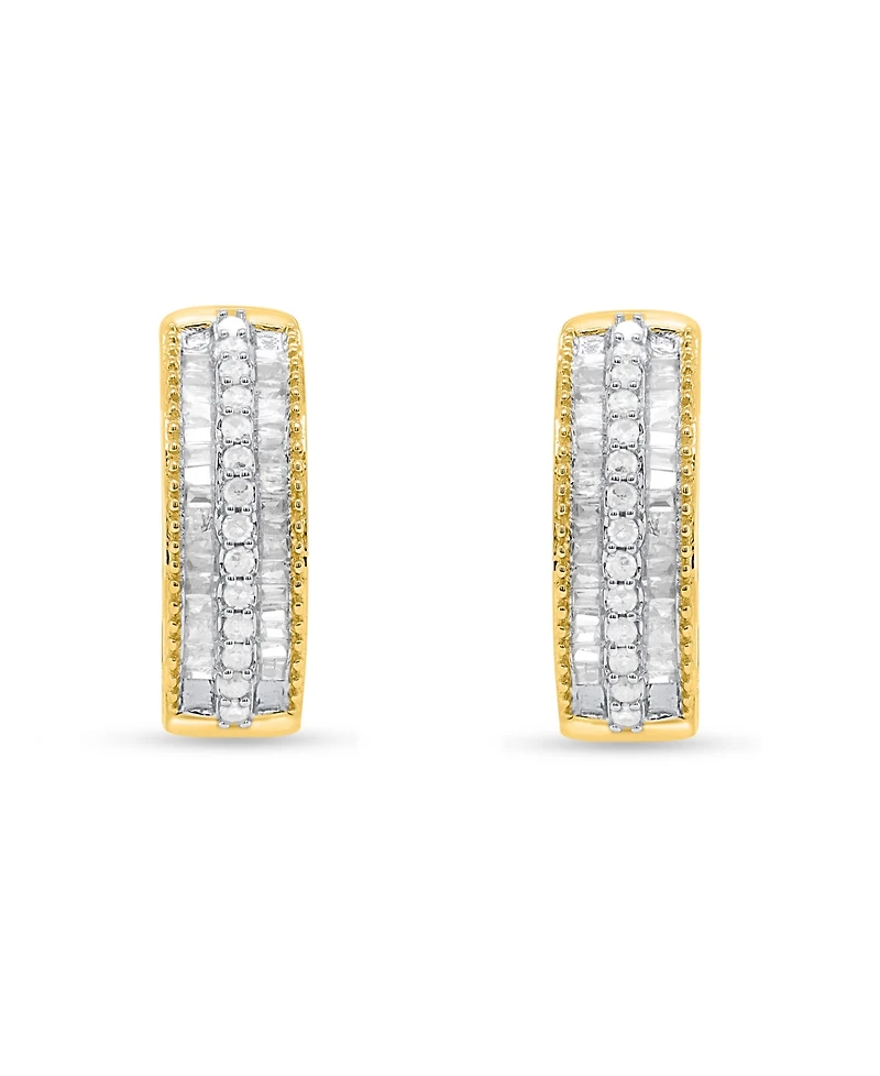 Diamond Hoop Earrings (1/2 ct. t.w.) in 14k Gold-Plated Sterling Silver