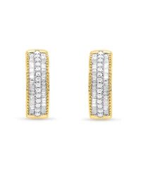 Diamond Hoop Earrings (1/2 ct. t.w.) in 14k Gold-Plated Sterling Silver