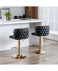 Rainsken Barstools Set of 2 - Modern Pu Leather Bar Stools