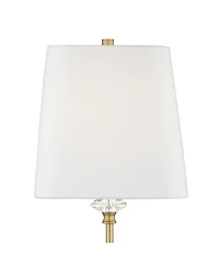 Regency Hill Julia 29 1/2" Tall Skinny Buffet Traditional End Table Lamp Usb Dimmer Gold Finish Crystal Living Room Charging