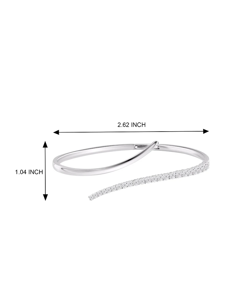 Diamond Open Bangle Bracelet (1-1/2 ct. t.w.) in 14k White Gold