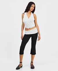 Just Polly Juniors' Fold-Over Capri Pants
