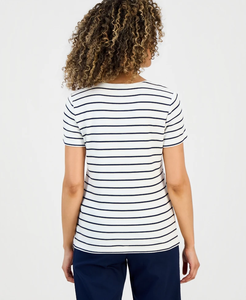 Style & Co Petite Scoop-Neck Short-Sleeve Top, Macy's Exclusive