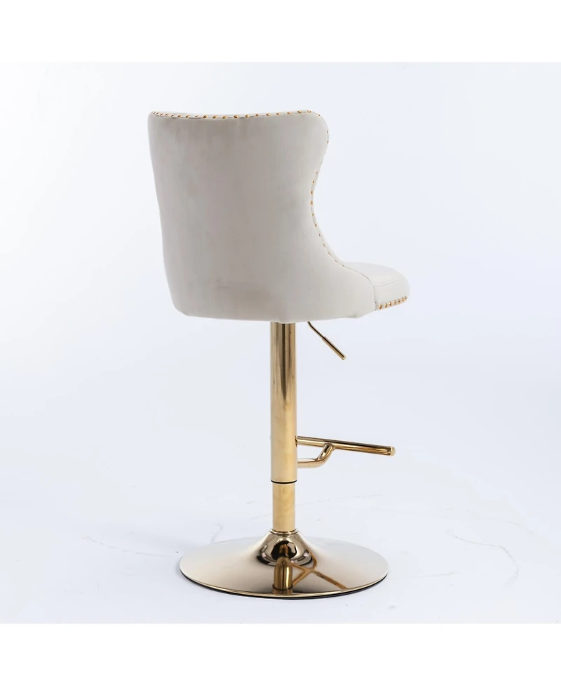 Rainsken Velvet Swivel Bar Stools Set of 2