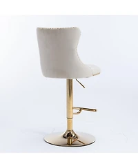 Rainsken Velvet Swivel Bar Stools Set of 2