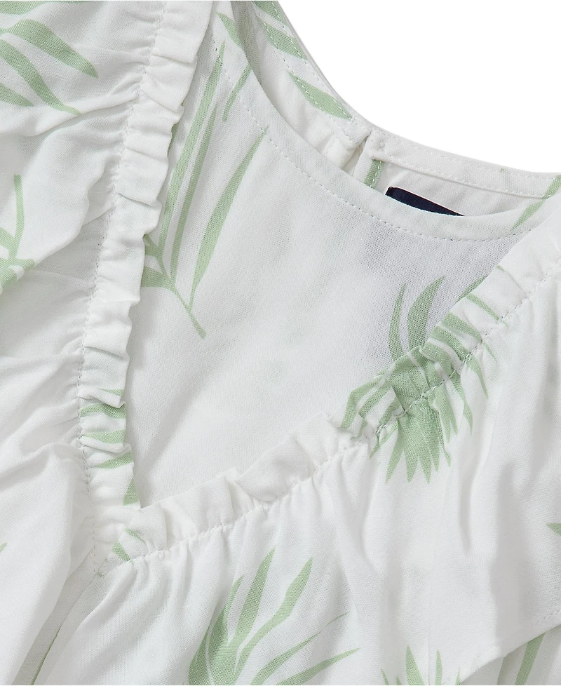 Lands' End Girls Breezy V-Neck Ruffle Top