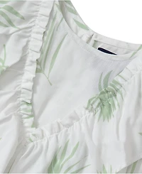 Lands' End Girls Breezy V-Neck Ruffle Top