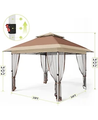 gaomon Pop Up Gazebo, Outdoor Canopy Tent with Mosquito Netting, Pop Up Canopy Tent with Curtains