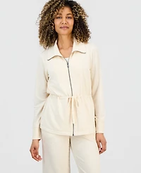 Style & Co Petite Luxsoft Fleece French Terry Chunky Zip Jacket, Macy's Exclusive