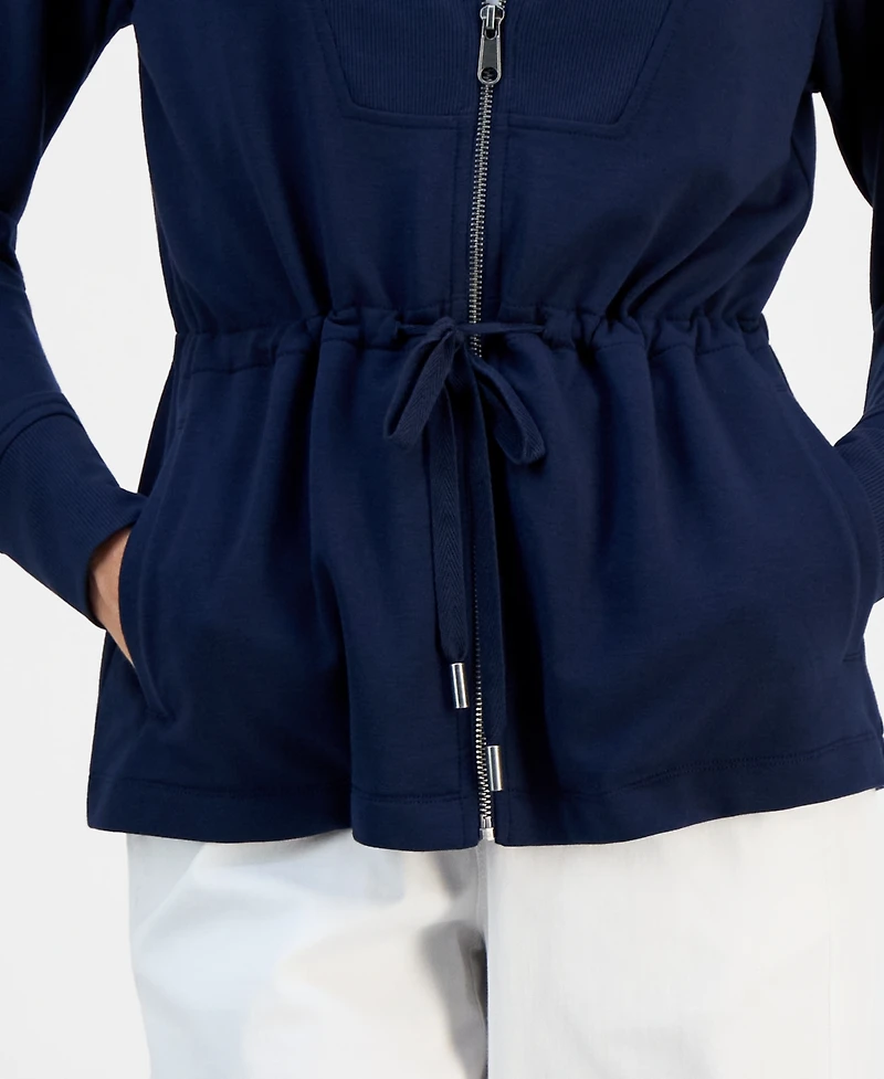Style & Co Petite Luxsoft Fleece French Terry Chunky Zip Jacket, Macy's Exclusive