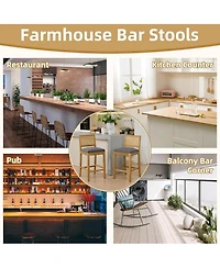 Rainsken Rattan Bar Stools Set of 2