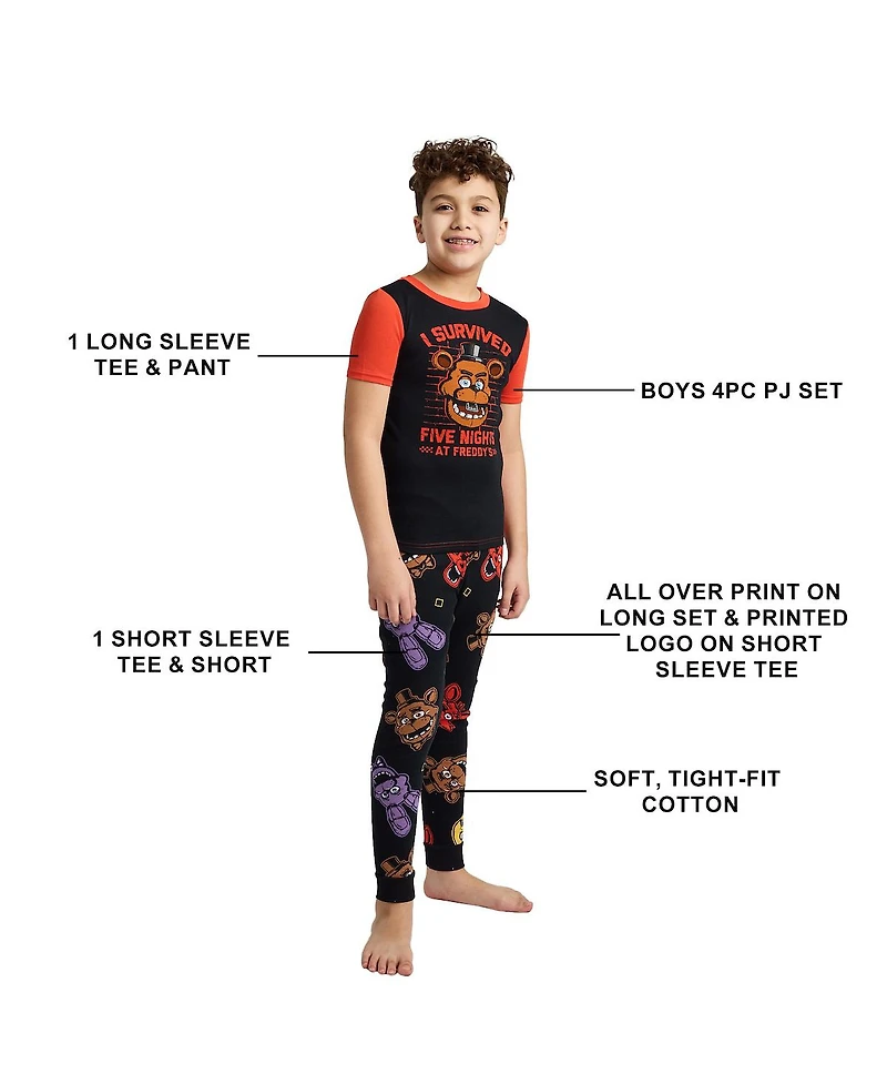 Five Nights At Freddy'S Big Boys I Survived Freddy Face 4-Pack Pajama Set-14