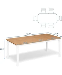 gaomon 79" Large Industrial Dining Table for 6-8 People Rectangular Wood Kitchen Table with Heavy Duty Metal Legs,Writing Desk, Chamfer Design.