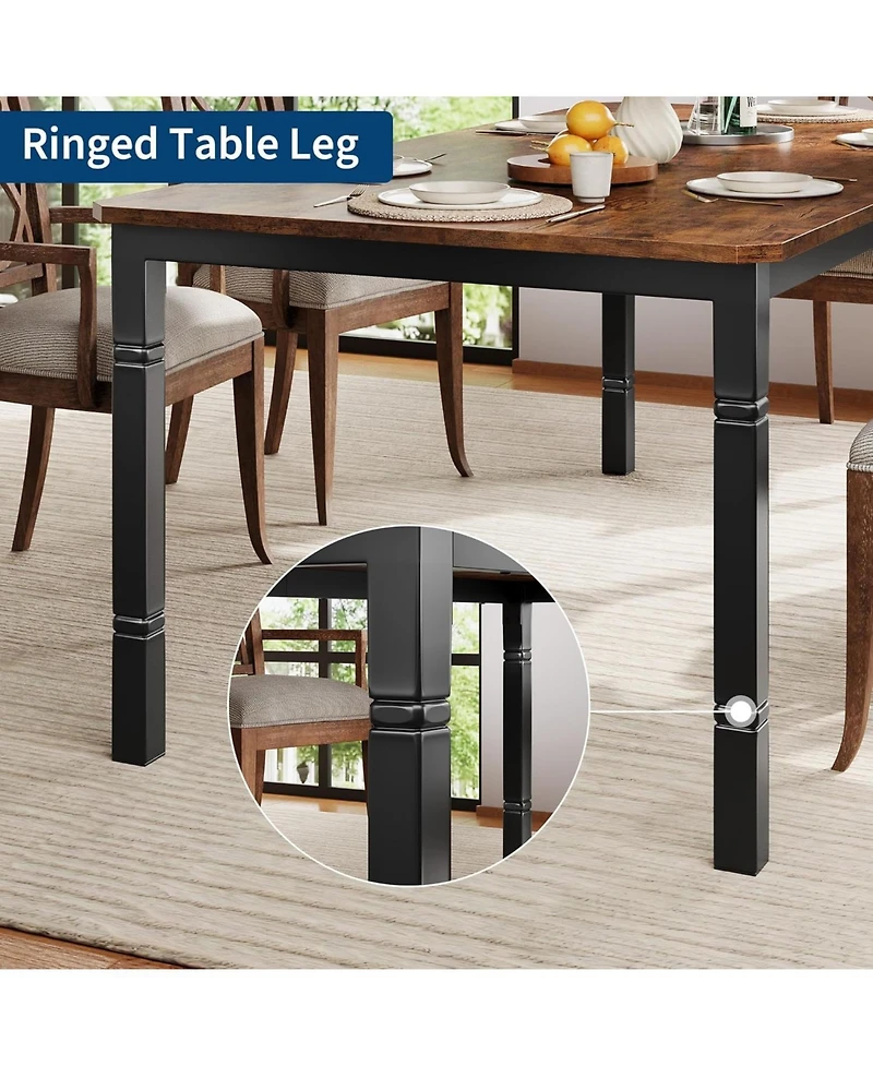 gaomon 71" Industrial Dining Table, Long Kitchen Table with Chamfer Corner and Heavy Duty Metal Legs, Easy Assembly