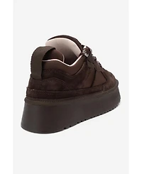 Forever & Always Shoes Women's Riven Leather Platform Sneaker