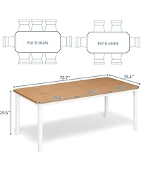 gaomon 79" Industrial Dining Table with Chamfer Corner Kitchen Table with Heavy Duty Metal Legs for Dining Room, Kitchen, Living Room, Easy Assembly