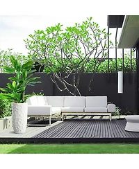 LuxenHome MgO Geometric Pattern Round 22" Tall Planter