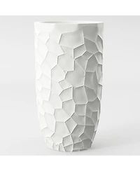 LuxenHome MgO Geometric Pattern Round 22" Tall Planter