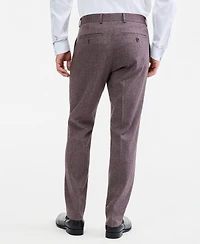 Kenneth Cole Reaction Men's Eggplant Herringbone Slim Techni-Cole Pants