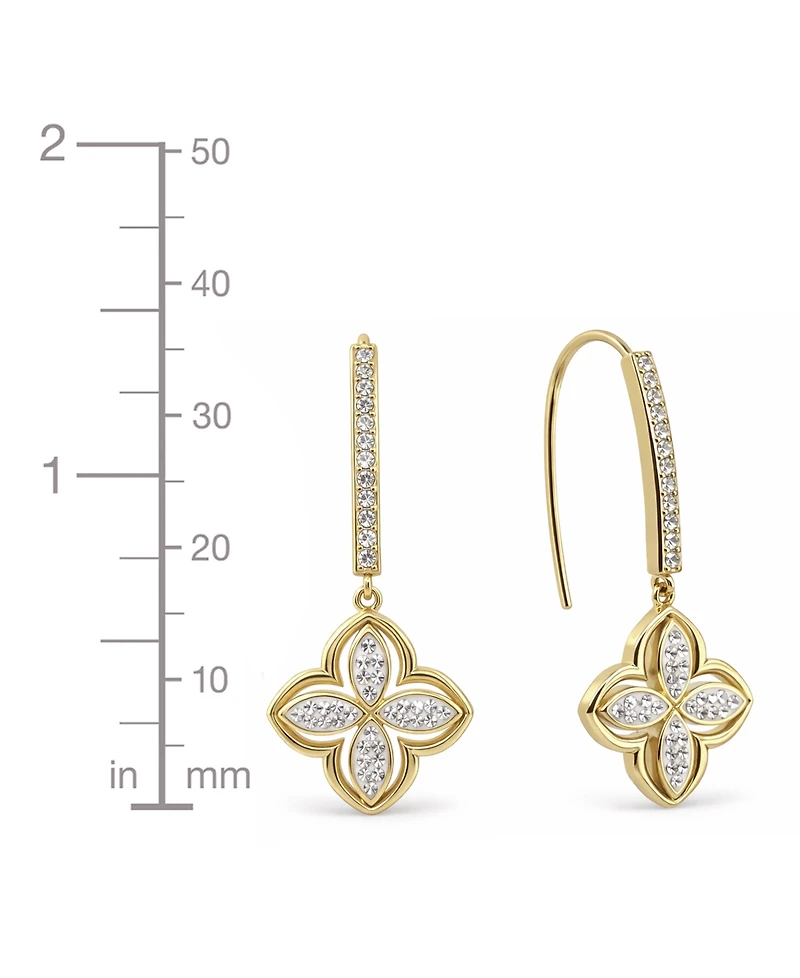 And Now This Clear Crystal Flower Drop Wire Hook Earrings