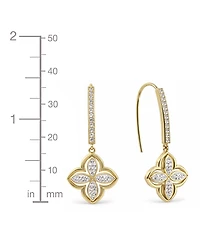 And Now This Clear Crystal Flower Drop Wire Hook Earrings