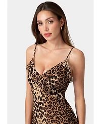 Bebe Women's Ruffle Chiffon Midi Dress