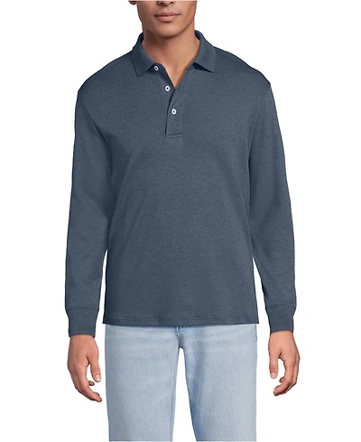 Lands' End Men's Long Sleeve Cotton Supima Polo Shirt