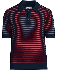 Lands' End Men's Short Sleeve Fine Gauge Sweater Polo