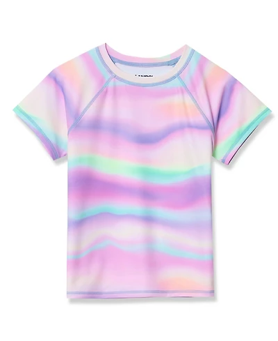 Lands' End Big Girls Plus Short Sleeve Crew Neck Swim Rash Guard
