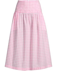 Lands' End Women's Poplin Drop Waist Midi Skirt - Set Bottom