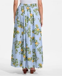 Lands' End Women's Poplin Godet Maxi Skirt - Set Bottom