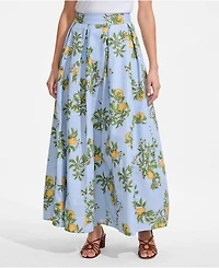 Lands' End Women's Poplin Godet Maxi Skirt - Set Bottom