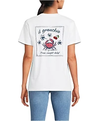 Lands' End Women's Short Sleeve Crew Neck Graphic T-Shirt