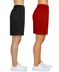 Galaxy By Harvic Women's Loose Fit Moisture Wicking Performance Mesh Shorts-2 Pack