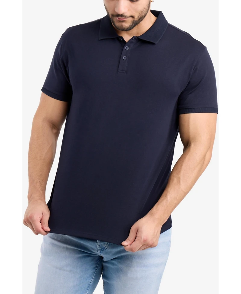 X-Ray Men's Short Sleeve New Rib Polo Shirt