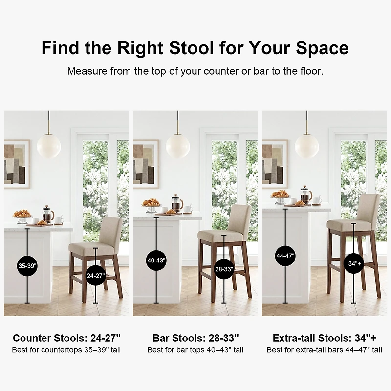 Maison Boucle 25.5" Swivel Counter Height Stools with Solid Wood Legs Set of 2