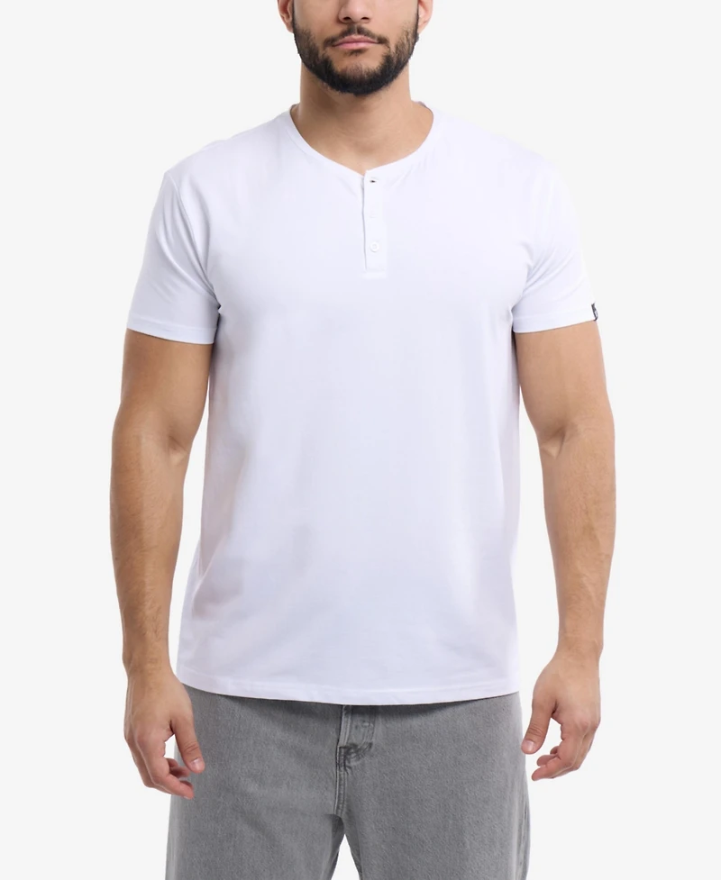 X-Ray Men's Basic Henley Neck Short Sleeve T-Shirt