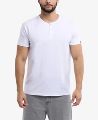 X-Ray Men's Basic Henley Neck Short Sleeve T-Shirt