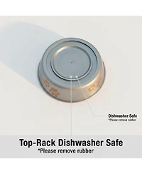 Aronkl Stainless Steel Dog Cat Bowl Spill Proof Durable Dishwasher Safe Travel Feeder