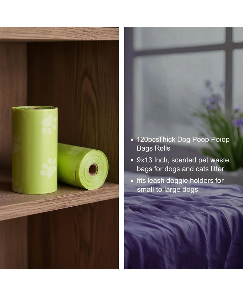 Aronkl Thick Dog Poop Bags Leak-Proof Scented 9x13 Inch for Small Large Dogs Cats Walking Waste Bags