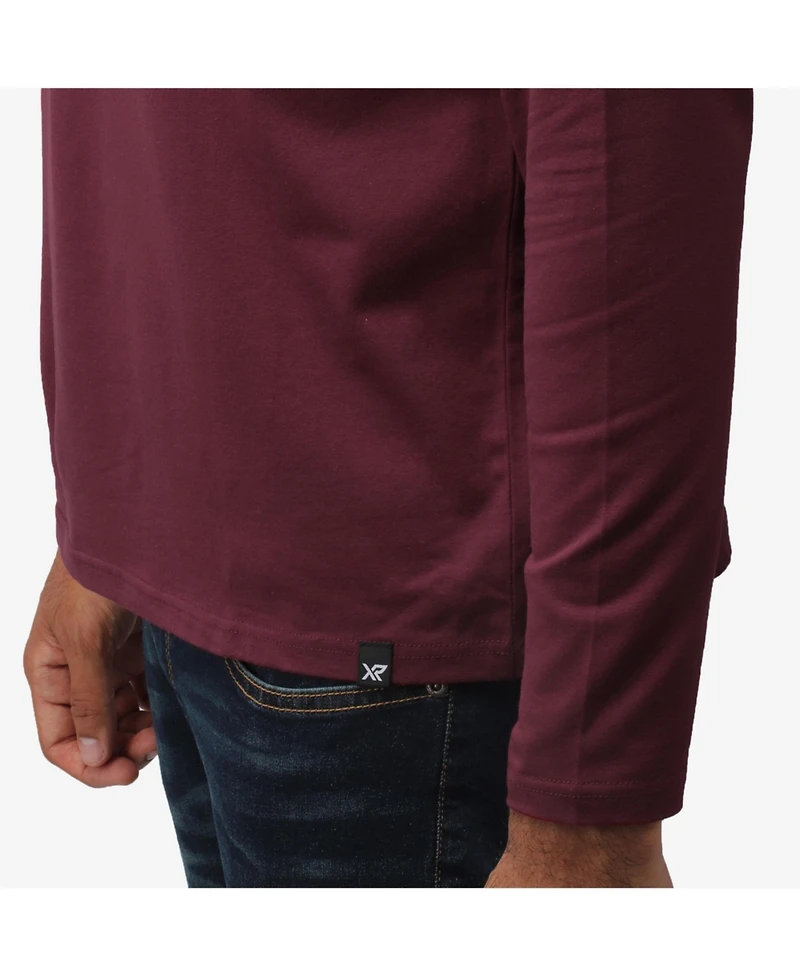 X-Ray Men's Soft Stretch Henley Neck Long Sleeve T-shirt