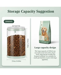 Aronkl Airtight Glass Jar for Pet Food Kibble Snacks Pantry Storage