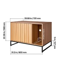 Aostirmotor 31.5" Hidden Cat Litter Box Enclosure Furniture with Scratch Pad and Storage, Waterproof End Table, Fits Most Litter Boxes