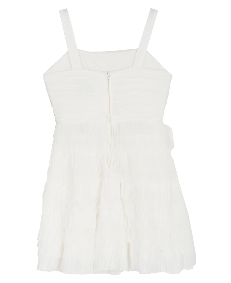 Rare Editions Girls' 7-16 Micro Pleated Chiffon Tiered Short Dress