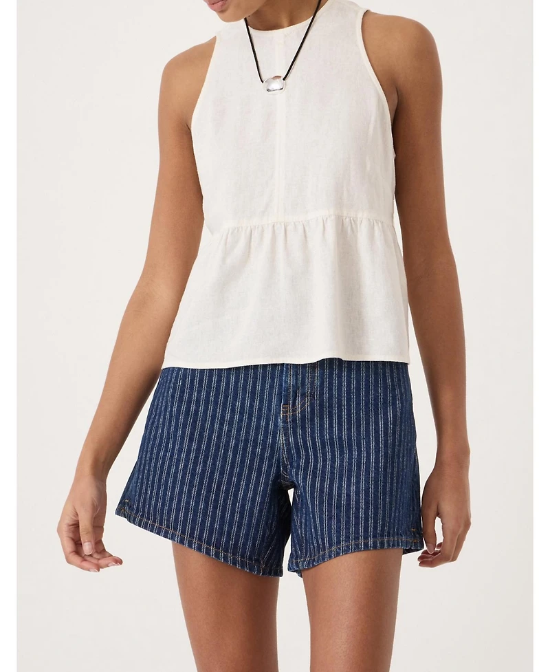 Hush Women's Nomie Linen Blend Peplum Top