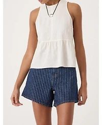 Hush Women's Nomie Linen Blend Peplum Top