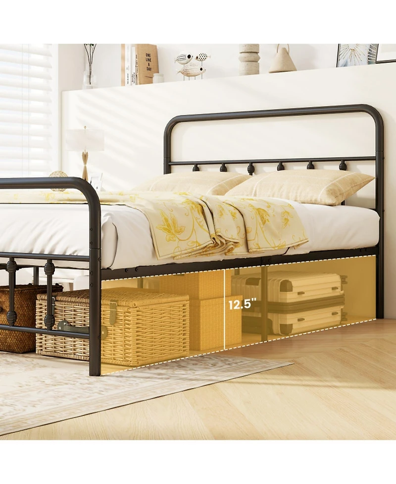 Gouun Full Metal Platform Bed Frame with Storage Drawers and Headboard