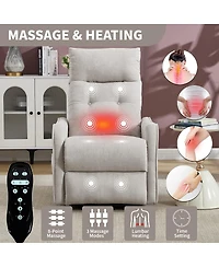Maison Boucle Chenille Power Lift Recliner Chair for Elderly with Massage, Heat & Usb, Single Motor Electric Seniors