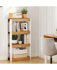 Gouun 4-Tier Wooden Bookcase with Dual Anti-Tipping Kits