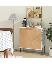 Gouun 2-Door Buffet Cabinet Sideboard with Shelf and Metal Legs